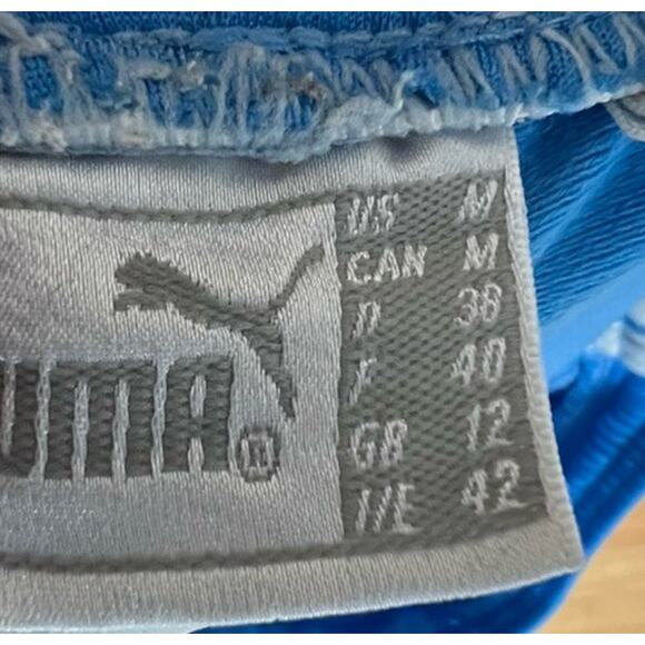 Y2K Puma Tracksuit 2 Piece Jacket Sweatpants Women’s Sz Medium Cream & Blue - Picture 8 of 16